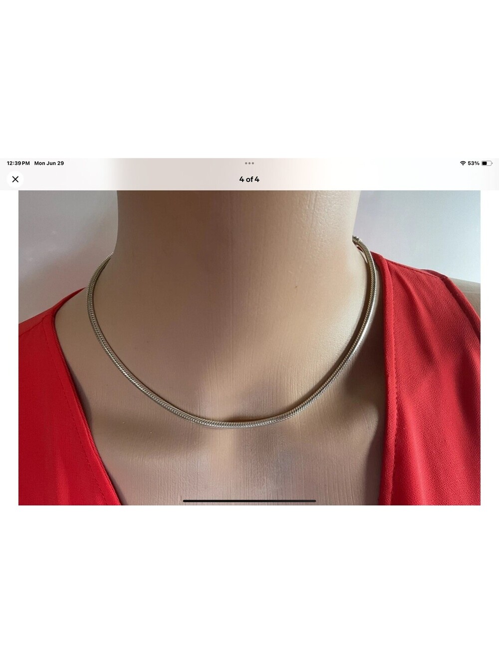 Pandora Snake Chain Necklace Lobster Claw Clasp 16”